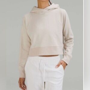 Lululemon 🍋 Loungeful cropped hoodie VGUC Bone ✨ sparkle color